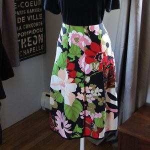 Talbots Silk Floral A-line Skirt